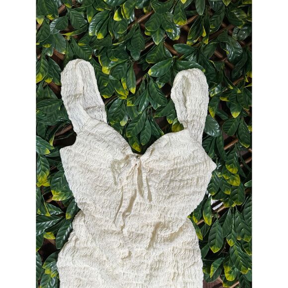 Free People Beach White Semi-Sheer Maxi Dress with Slit Size XS - Picture 6 of 8